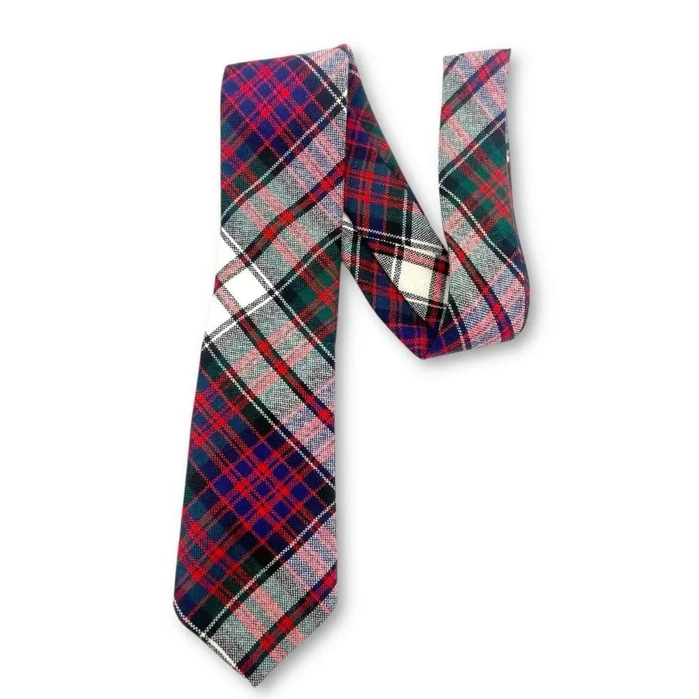 MacDonald Tartan Neck Tie 100% Wool Scottish Family Clan Men’s Plaid Necktie
